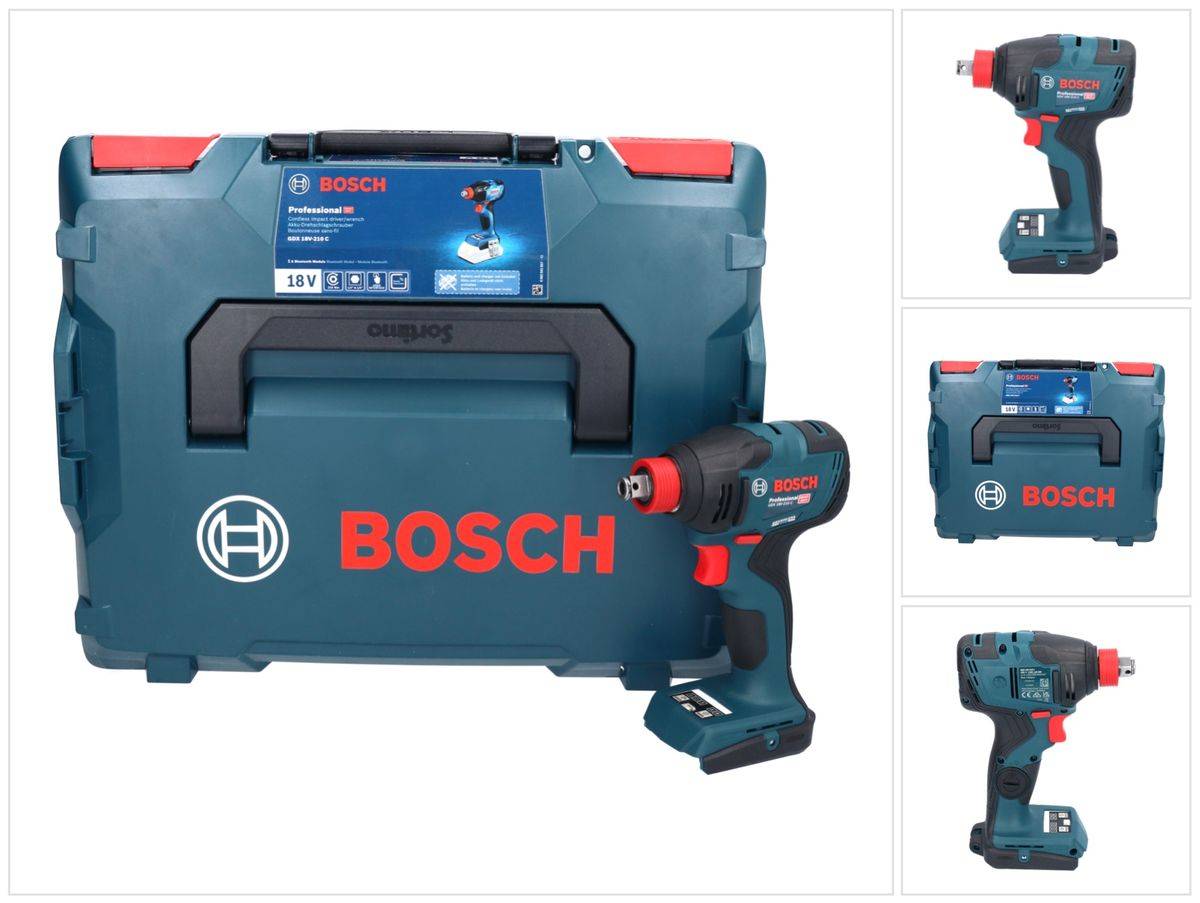 Bosch GDX 18V-210 C Professional Akku Drehschlagschrauber 18 V 210 Nm Brushless ( 06019J0201 ) + Connectivity Modul + L-Boxx - ohne Akku, ohne