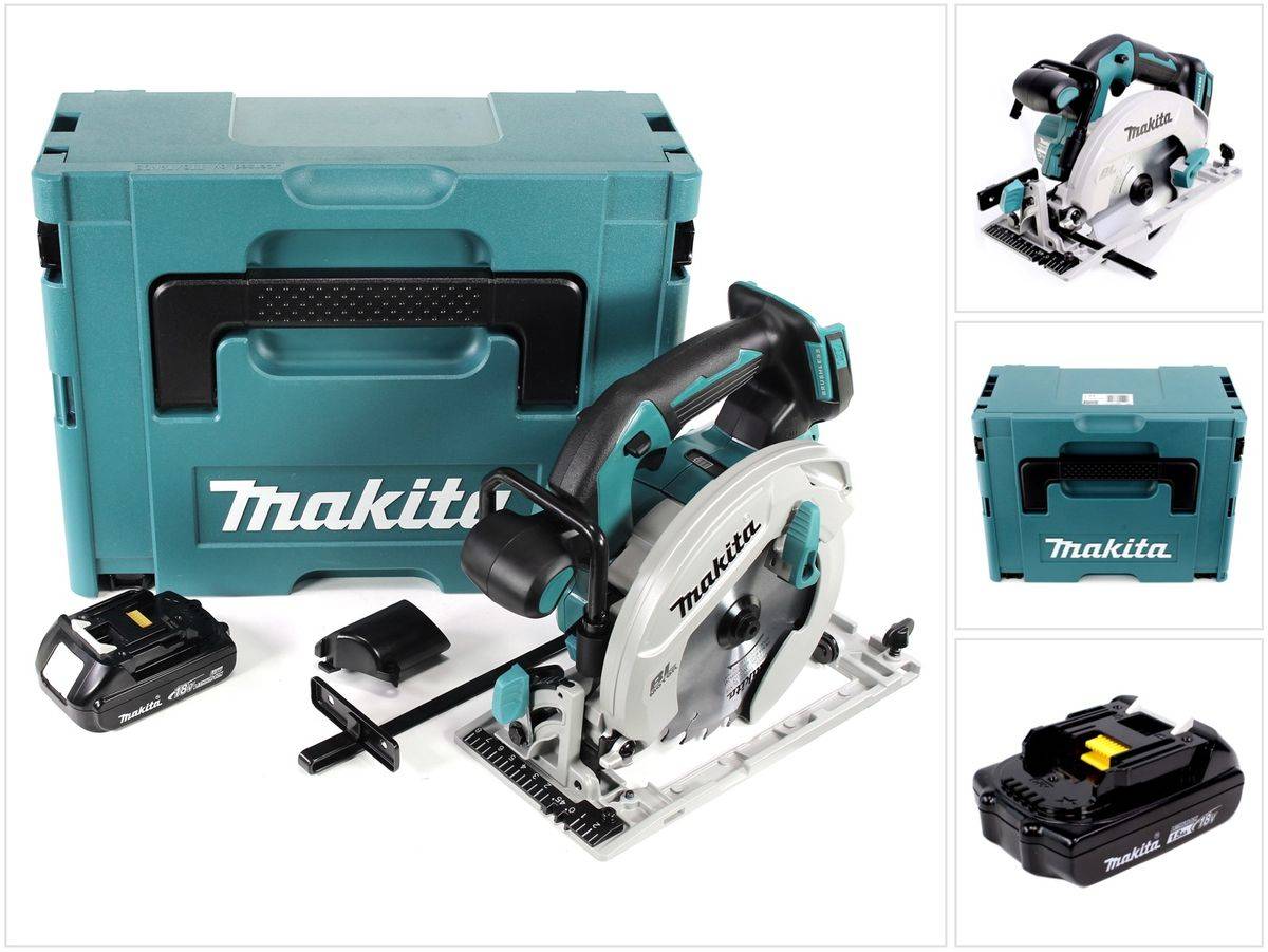 Makita DHS 680 Y1J Akku Handkreissäge 18 V 165 mm Brushless + 1x Akku 1,5 Ah + Makpac - ohne Ladegerät