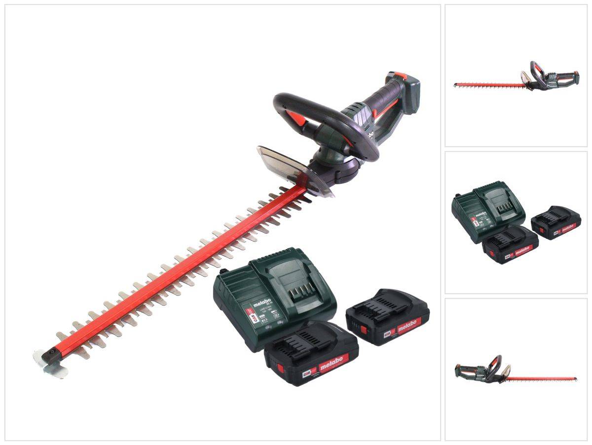 Metabo HS 18 LTX 55 Akku Heckenschere 18 V 53 cm + 2x Akku 2,0 Ah + Ladegerät ( 601718500 )