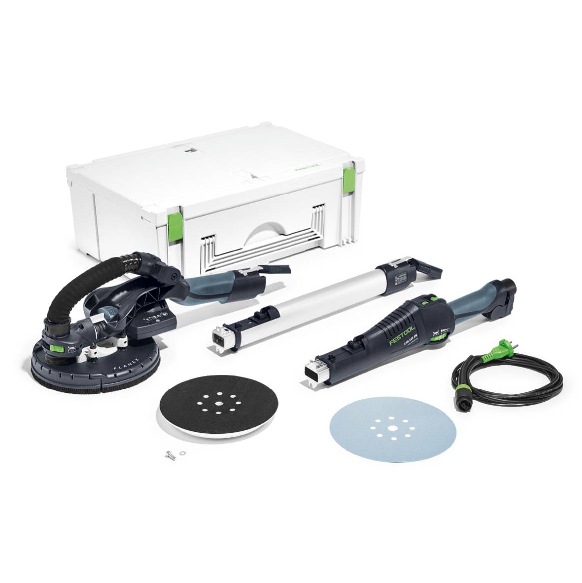 Festool LHS-E 225 EQ-Plus S/W PLANEX Langshalsschleifer ( 575217 ) 550W 215mm im Systainer + Schleifteller