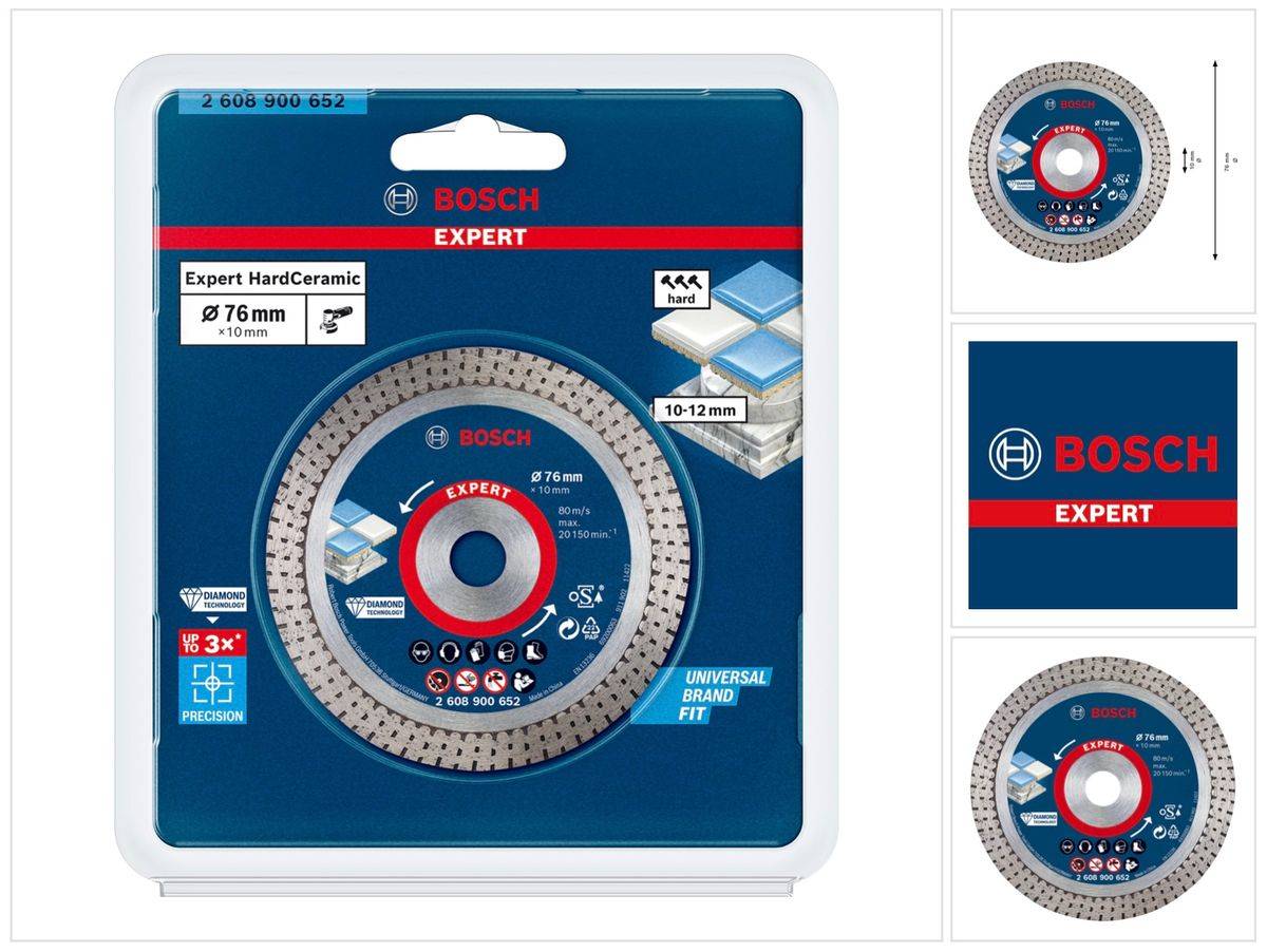 Bosch Expert Hard Ceramic 76 mm Diamanttrennscheibe 76 x 1,5 x 10 mm ( 2608900652 ) Diamond Technology - Nachfolger von 2608615020