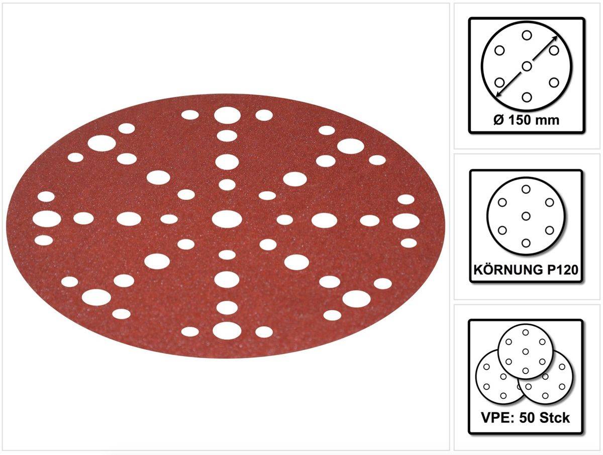 Festool STF D150/48 Rubin2 Schleifscheiben RU2/50, P120, 150 mm / 50 Stück ( 575190 ) - neue Version von 499121