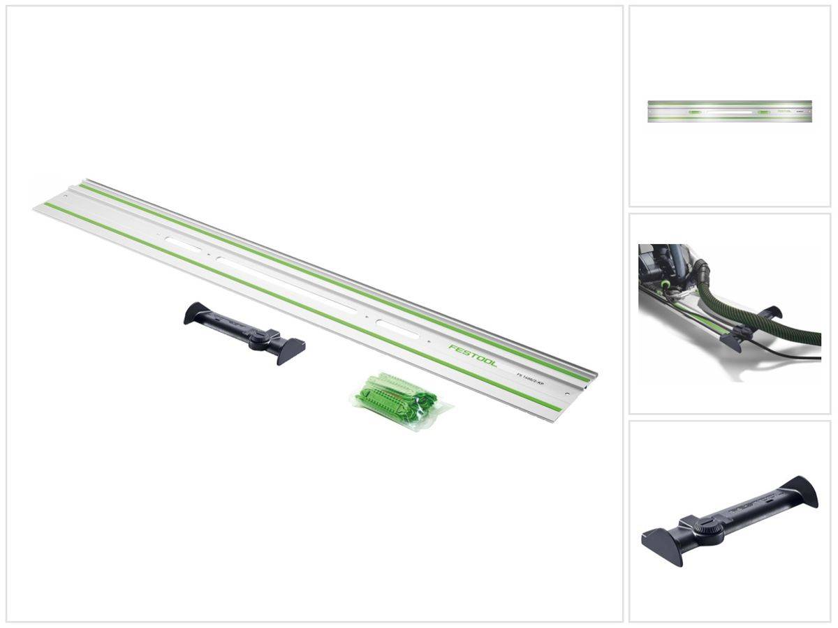 Festool FS 1400/2-KP Führungsschiene 1400 mm für Hand, Tauch und Stichsägen / Oberfräse + FS/2-AW Abweiser