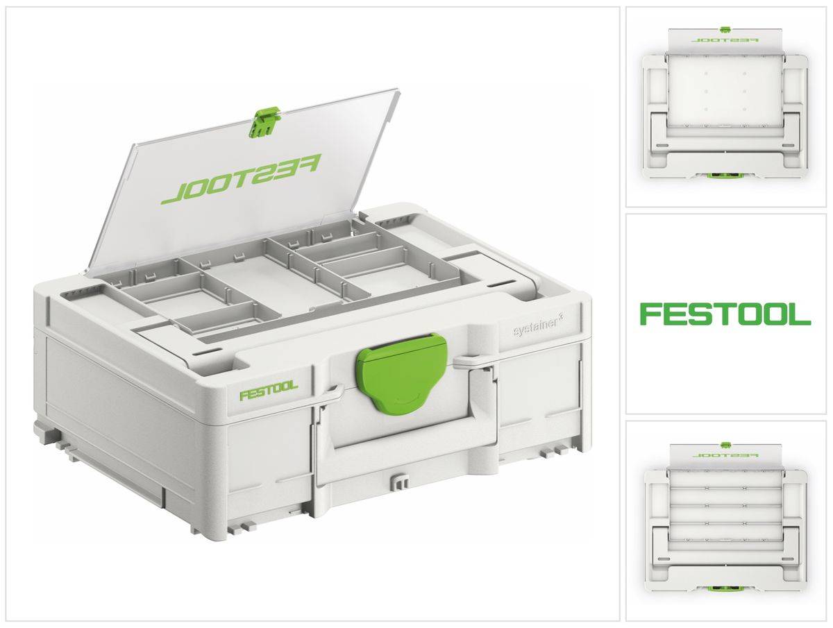 Festool SYS3 DF M 137 Systainer Werkzeugkoffer mit Deckelfach ( 577346 ) 396 x 296 x 137 mm 10,4 l koppelbar