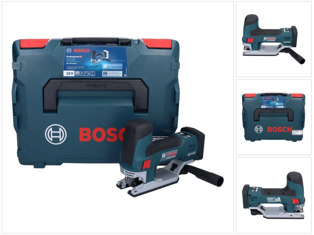 Bosch GST 18V-155 SC Professional Akku Stichsäge 18 V ( 06015B0000 ) + L-Boxx - ohne Akku. ohne Ladegerät