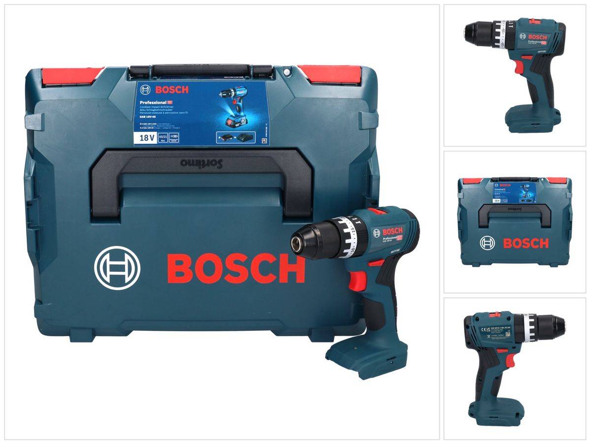 Bosch GSB 18V-45 Akku Schlagbohrschrauber 18 V 45 Nm ( 06019K3301 ) Brushless + L-Boxx - ohne Akku, ohne Ladegerät