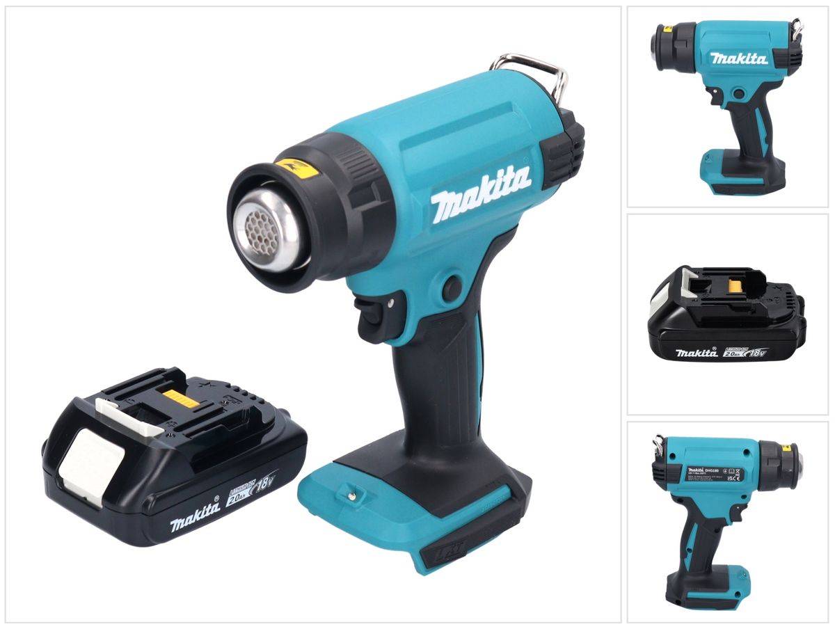 Makita DHG 180 A1 Akku Heißluftgebläse 18 V 550 °C + 1x Akku 2,0 Ah - ohne Ladegerät