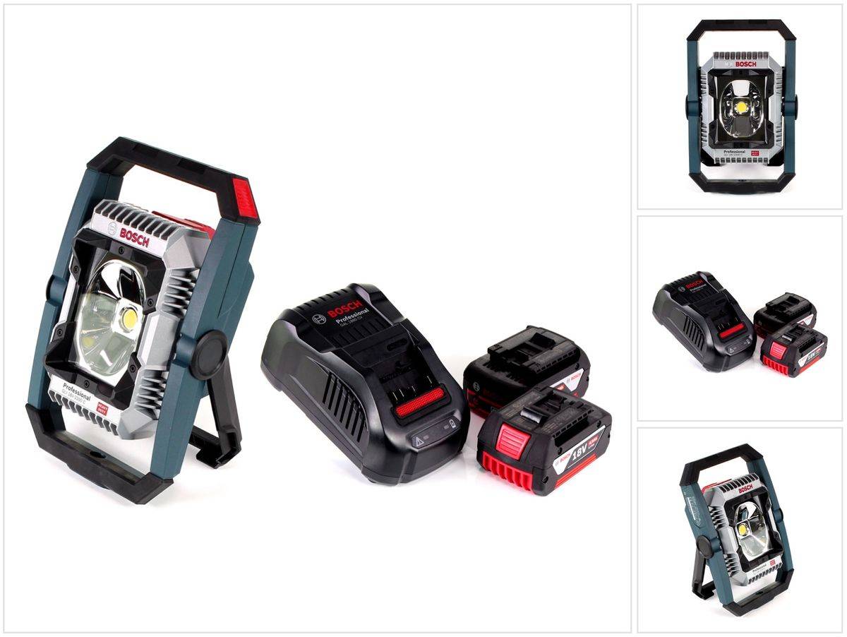 Bosch GLI 18V-2200 C Akku Lampe 18V 2200lm Bluetooth ( 0601446501 ) + 2x 4,0 Ah Akku + Ladegerät