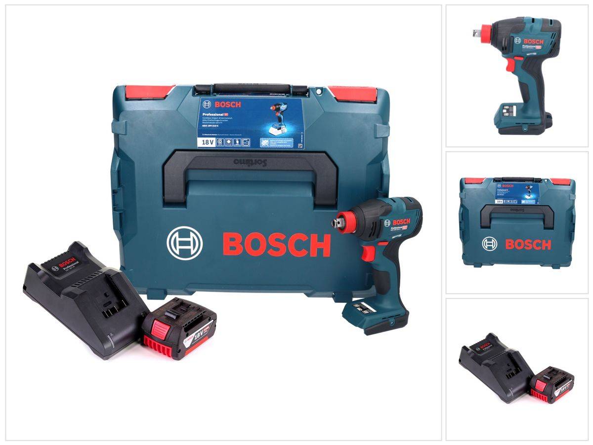 Bosch GDX 18V-210 C Professional Akku Drehschlagschrauber 18 V 210 Nm Brushless + 1x Akku 5,0 Ah + Ladegerät + Connectivity Modul + L-Boxx