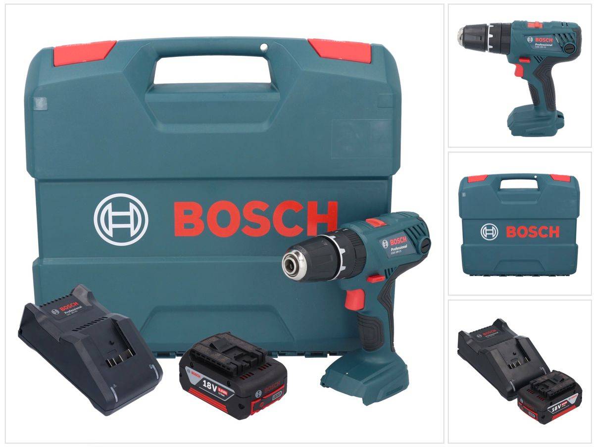 Bosch GSB 18V-21 Akku Schlagbohrschrauber 18 V 55 Nm + 1x Akku 5,0 Ah + Ladegerät + L-Case