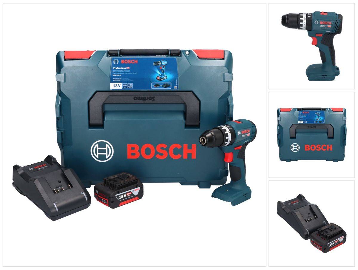 Bosch GSB 18V-45 Akku Schlagbohrschrauber 18 V 45 Nm Brushless + 1x Akku 5,0 Ah + Ladegerät + L-Boxx