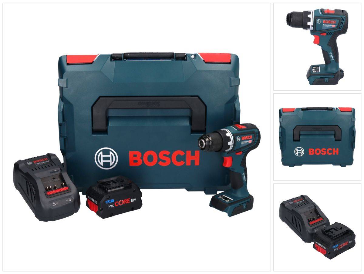 Bosch GSR 18V-90 C Professional Akku Bohrschrauber 18 V 64 Nm Brushless + 1x ProCORE Akku 8,0 Ah + Ladegerät + L-Boxx