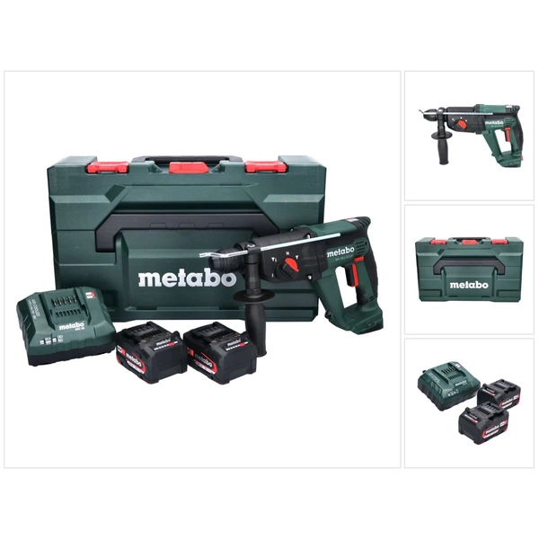Metabo KH 18 LTX 24 Akku Kombihammer 18 V 2,1 J SDS plus + 2x Akku 4,0 Ah + Ladegerät + metaBOX ( 601712510 ) Metabo KH 18 LTX 24 Akku Kombihammer 18 V 2,1 J SDS plus + 2x Akku 4,0 Ah + Ladegerät + metaBOX ( 601712510 )