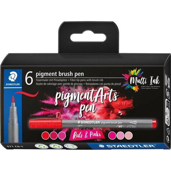 Pigment brush pen Reds & Pinks 6 Stück