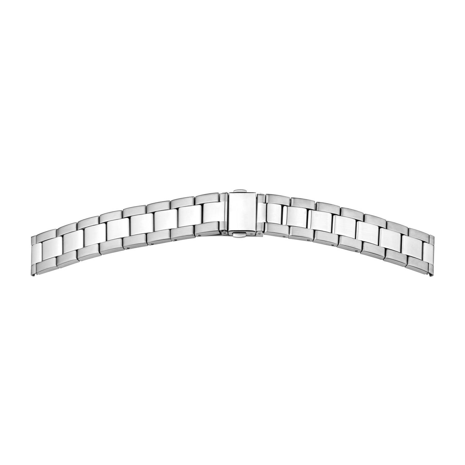 SELVA Uhrenarmband, Silber, aus Edelstahl, poliert, satiniert, Ersatzband, 18 mm