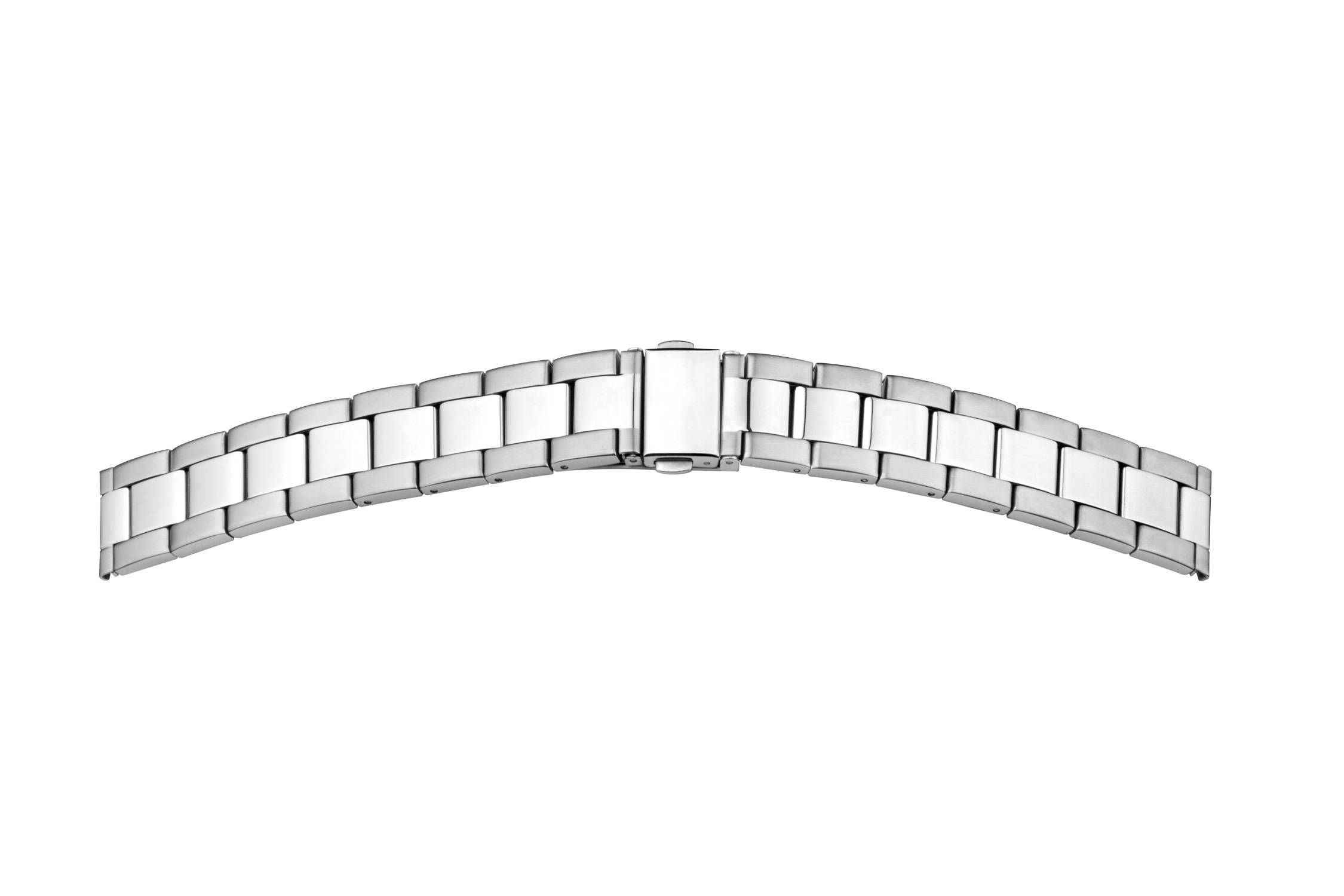 SELVA Uhrenarmband, Silber, aus Edelstahl, poliert, satiniert, Ersatzband, 18 mm