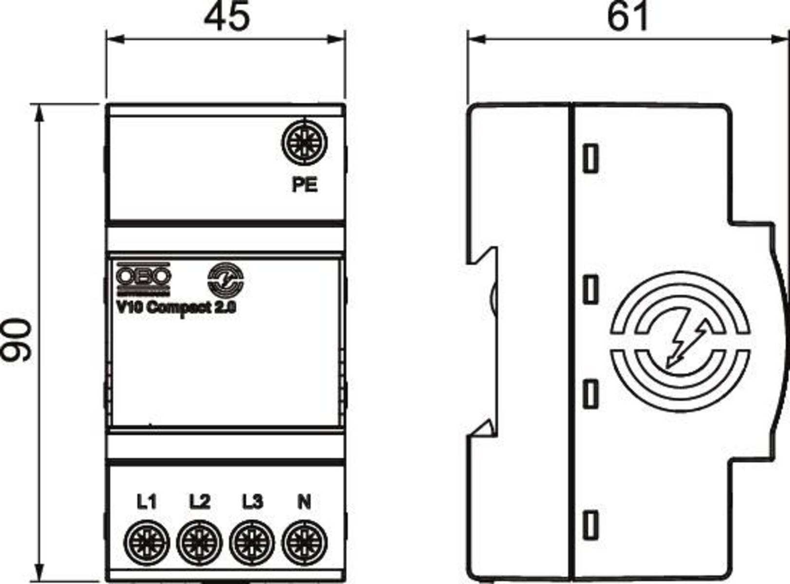 OBO Bettermann Überspannungsableiter V10 Compact2.0
