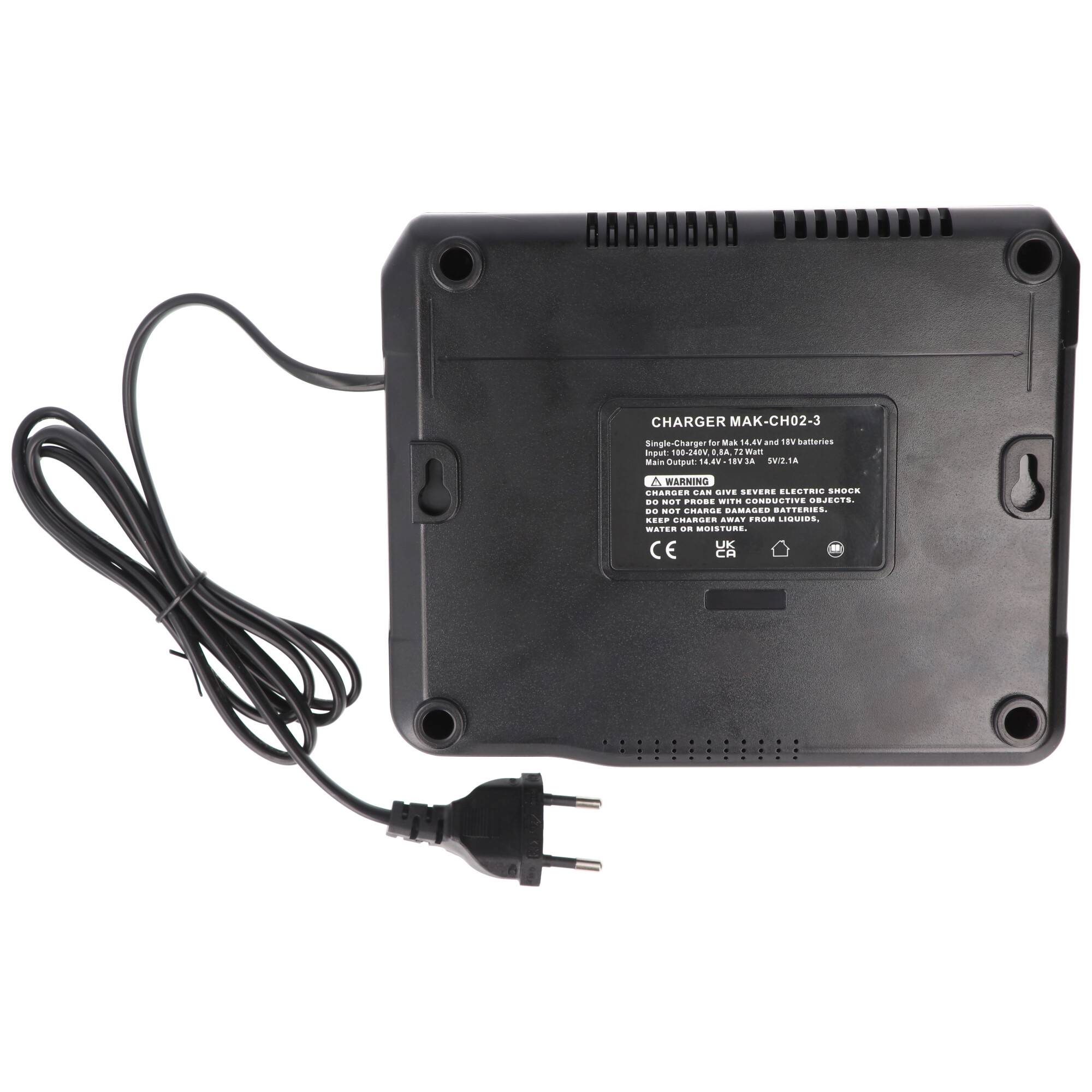 Ladegerät mit LED-Anzeige passend für Makita 14,4 und 18V Akku BL1840 Akku BL1850, BL1860