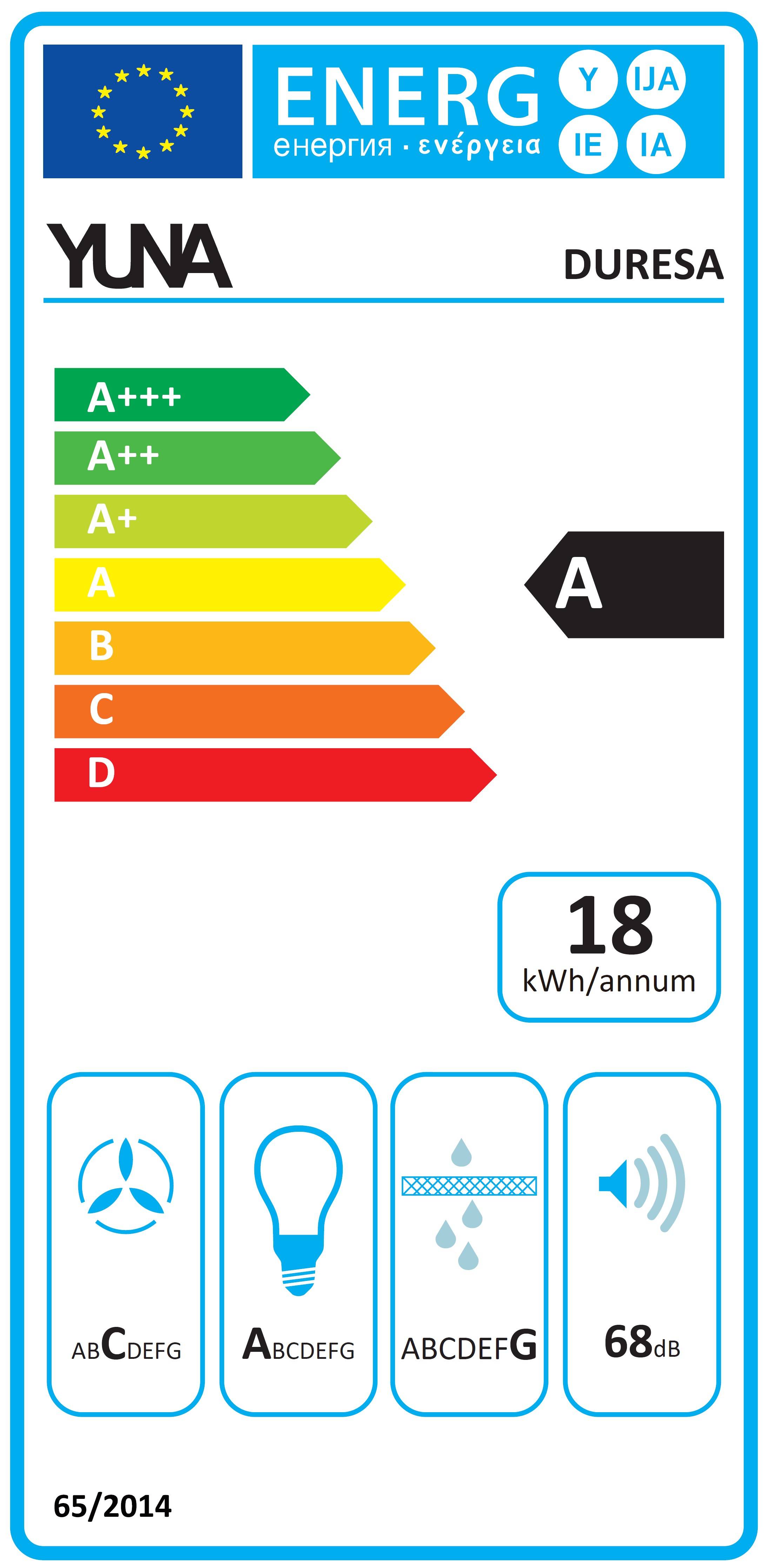 YUNA Dunstabzugshaube Schräghaube DURESA, 60 cm