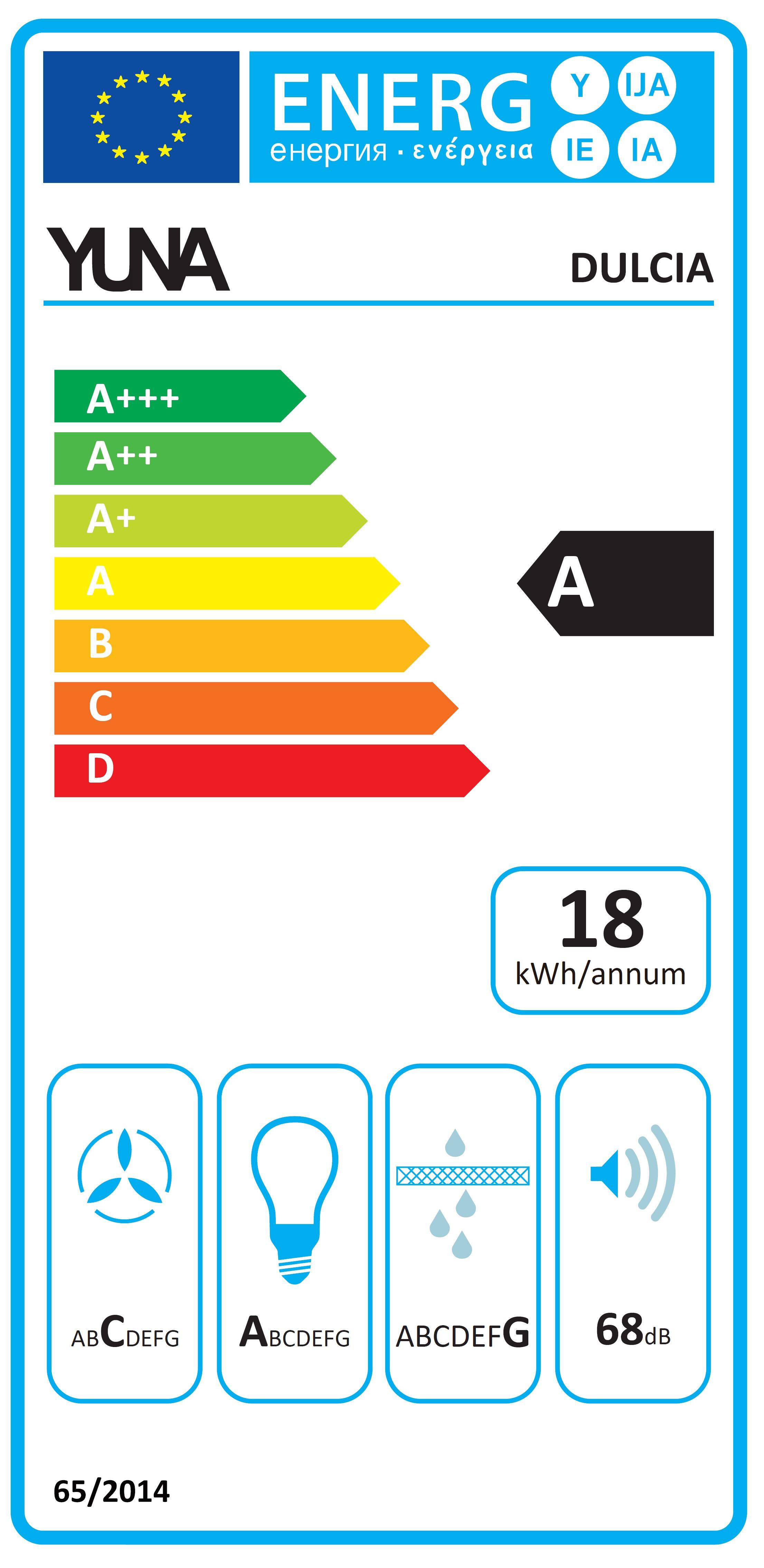 YUNA Dunstabzugshaube Schräghaube DULCIA, 60 cm