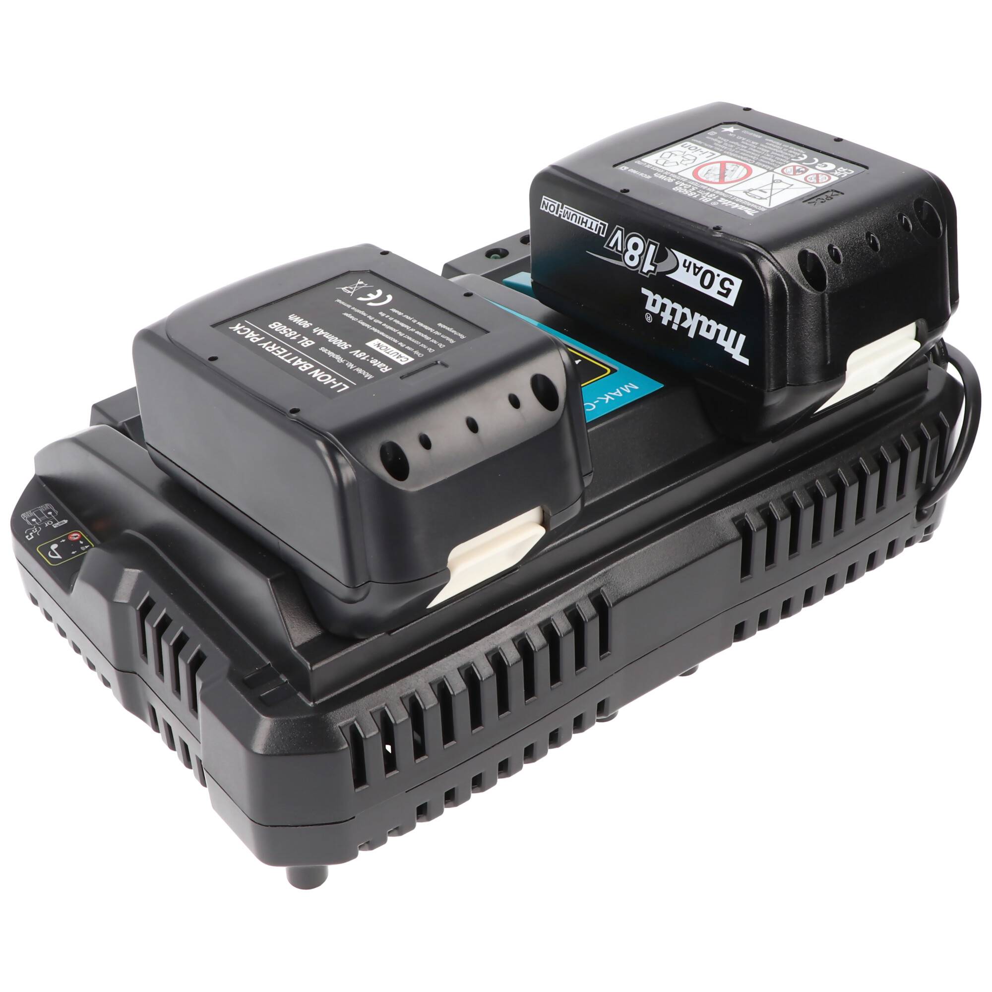 Powerset bestehend aus 2x BL18500 Akku und 2fach Schnellladegerät für Makita 14.4V, 18V