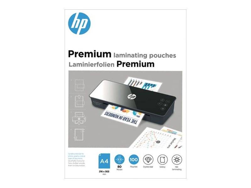 HP Premium - 80 Mikron - 100er-Pack - glänzend - DIN A4 (216 x 303 mm)