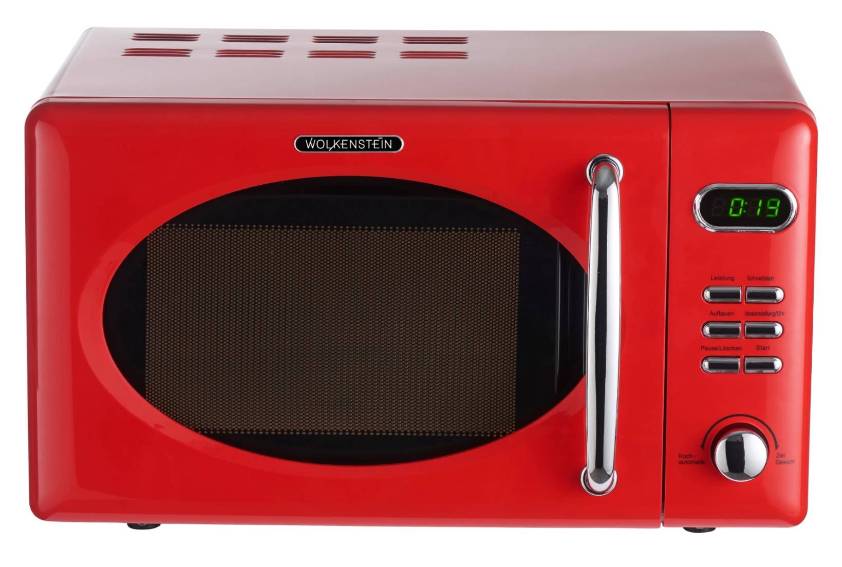 Wolkenstein MW 720 FR Retro Mikrowelle Rot – 20 Liter, 700 Watt