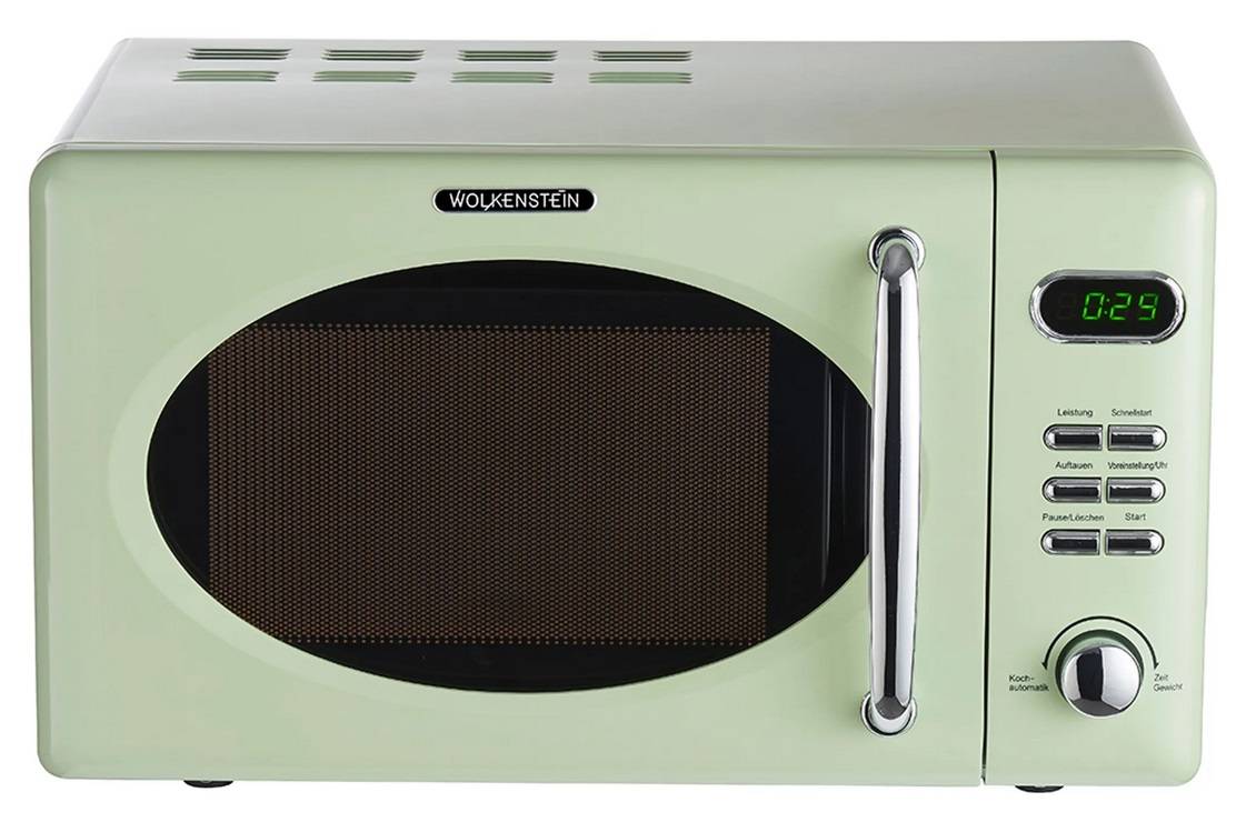 Wolkenstein Mikrowelle WMW720 SG - grün, Retro-Design, 700Watt, 20l, nostalgie