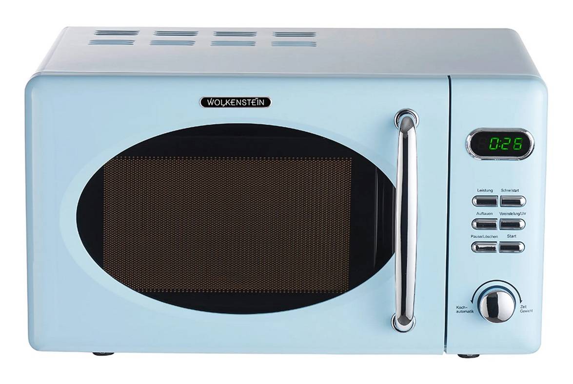 Wolkenstein Mikrowelle WMW720 LB - blau, Retro-Design, 700Watt, 20l, nostalgie