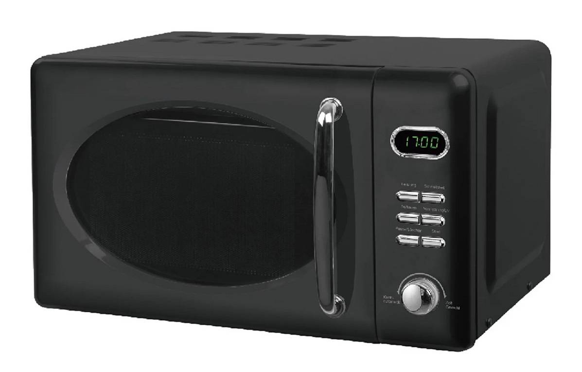 Wolkenstein Mikrowelle WMW720 B - schwarz, Retro-Design, 700Watt, 20l, nostalgie