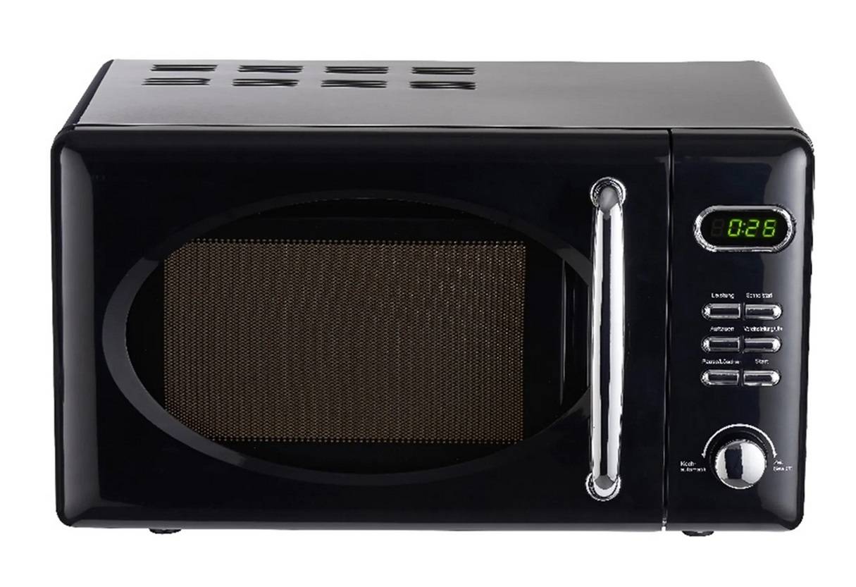 Wolkenstein Mikrowelle WMW720 B - schwarz, Retro-Design, 700Watt, 20l, nostalgie