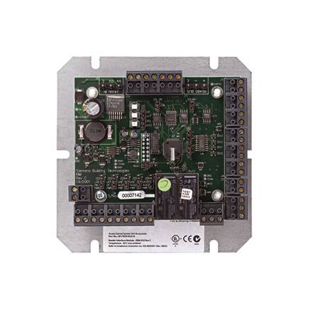 Elektronisches Schaltplattenmodul mit mehreren Schraubklemmenverbindungen, Kondensator und Montageplatte auf weißem Hintergrund.