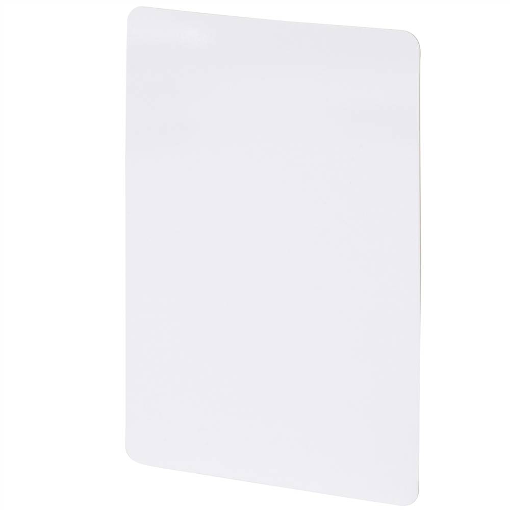Leere weiße abgerundete Rechteckkarte oder Blatt auf weißem Hintergrund.