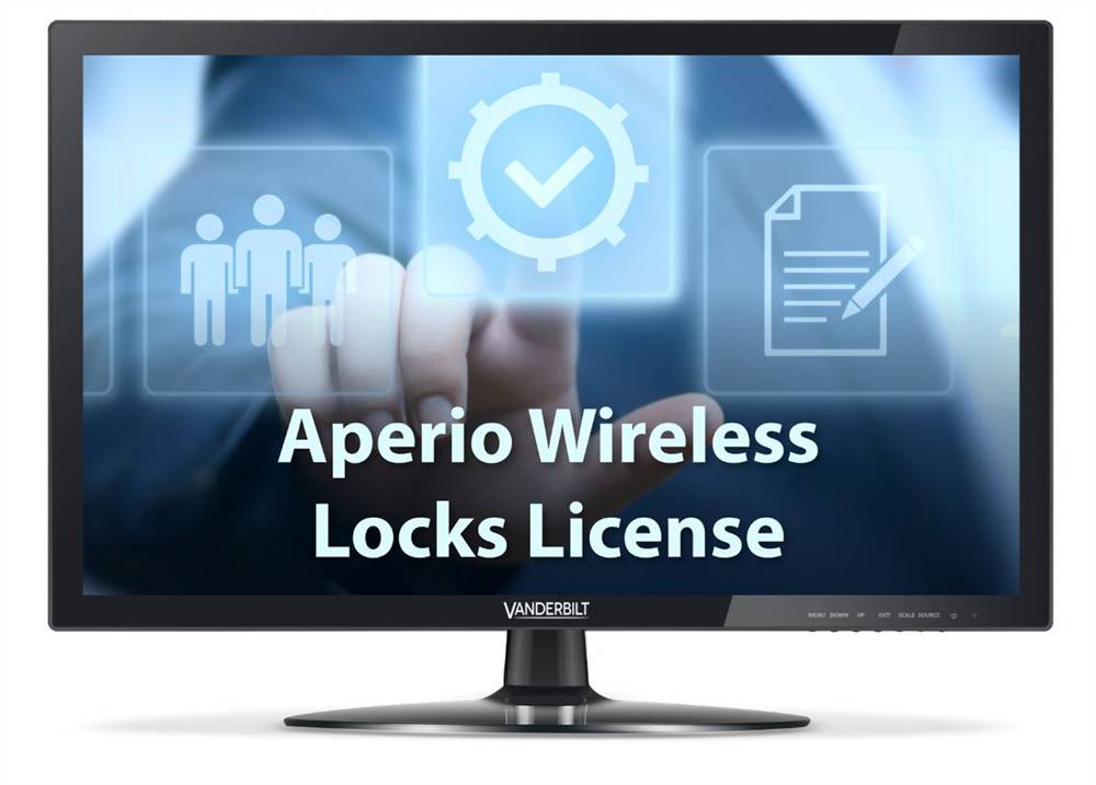 Computermonitor zeigt „Aperio Wireless Locks License