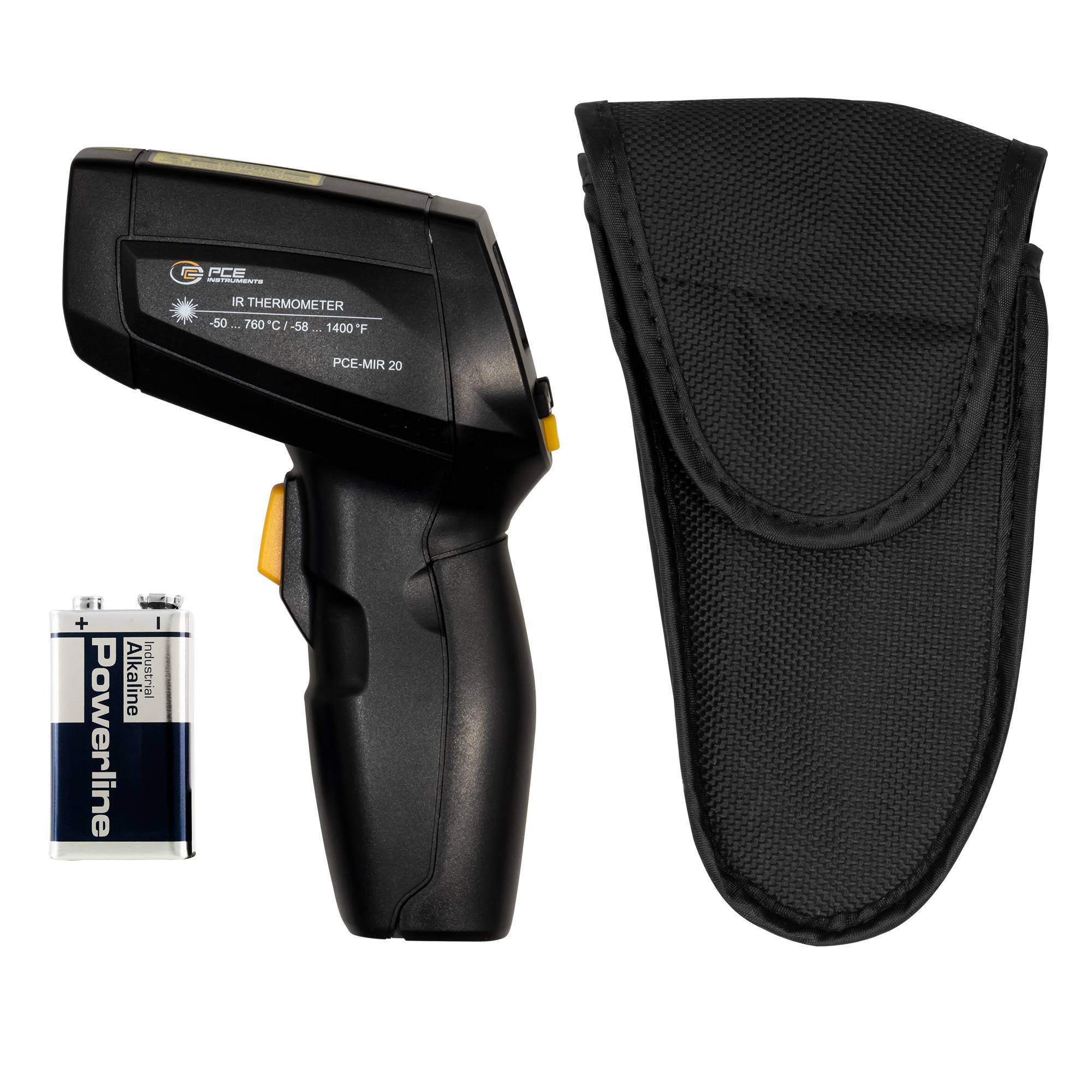 PCE Instruments Digitalthermometer PCE-MIR 20 |-50 … +760 °C |°F |Messfleckverhältnis 12:1 |Dopellaser |Laserklasse 2