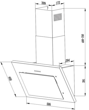 PKM Dunstabzugshaube S28-60 BWPY, Einbaubreite: 60 cm