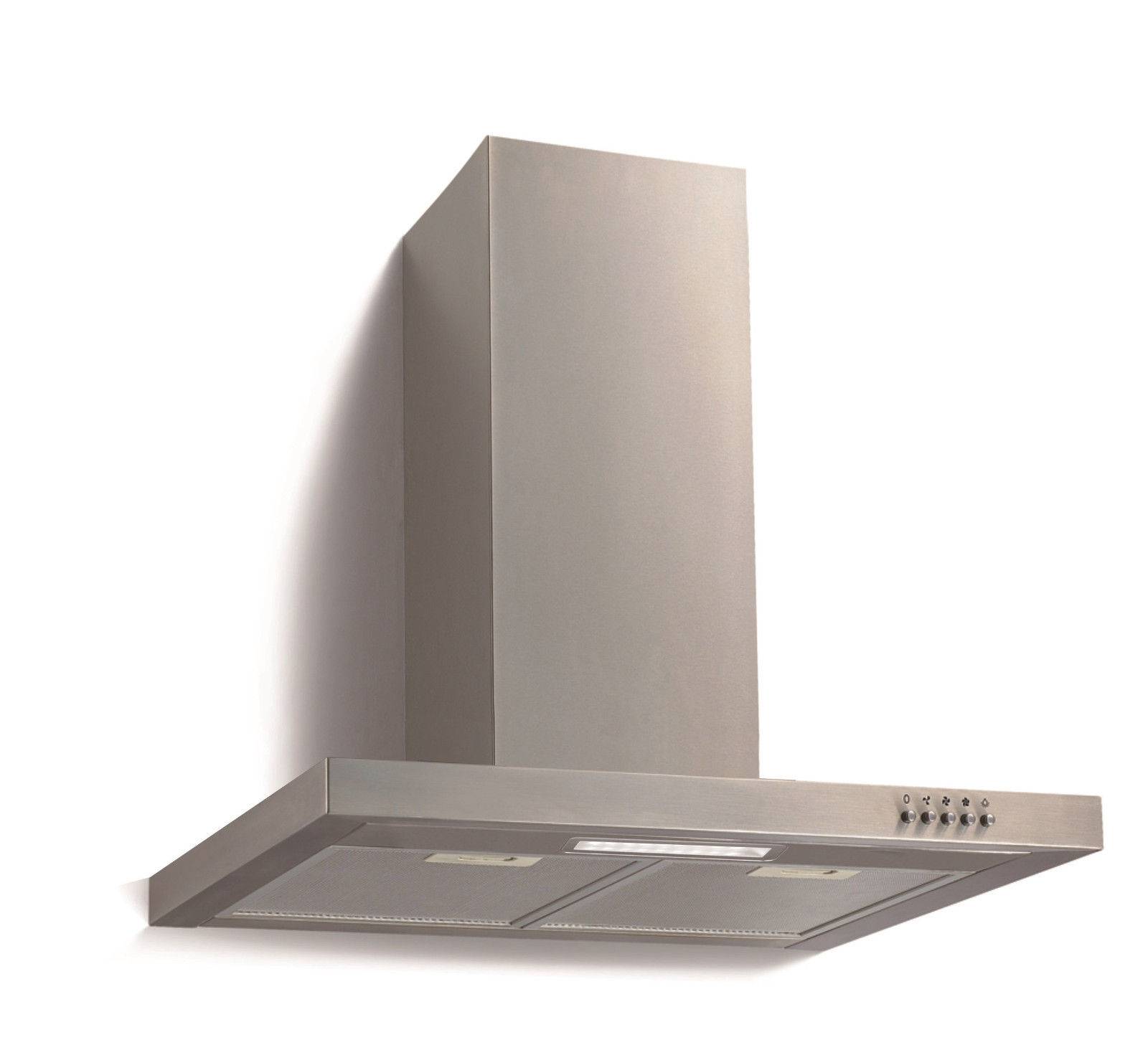 PKM Kaminabzugshaube 6004W - 60cm, Edelstahl, LED, Dunstabzugshaube