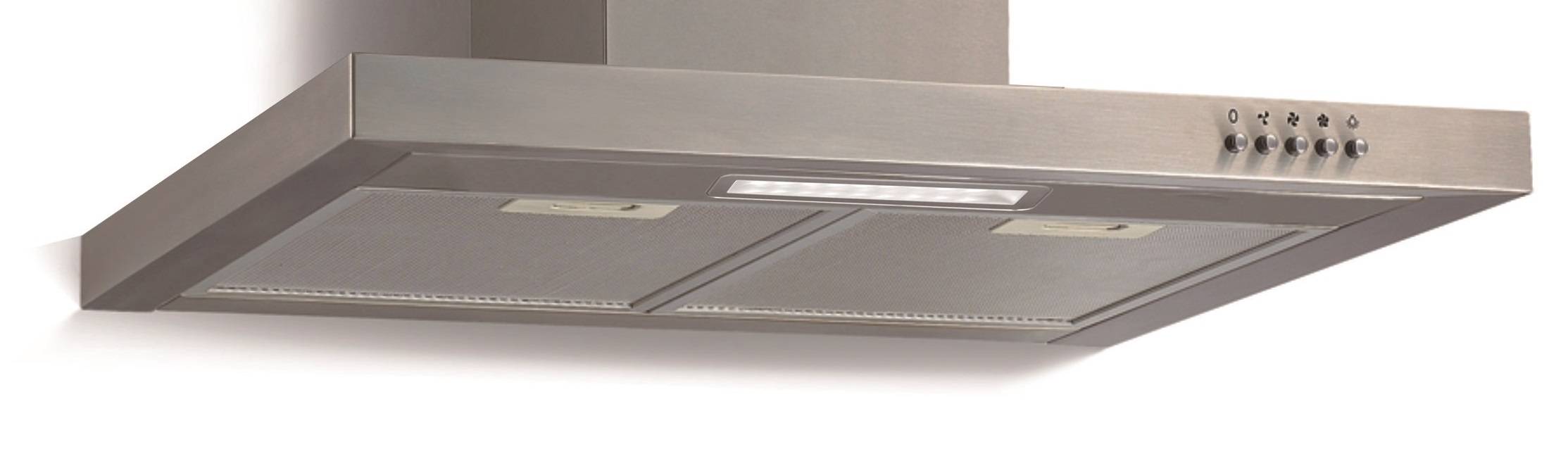 PKM Kaminabzugshaube 6004W - 60cm, Edelstahl, LED, Dunstabzugshaube