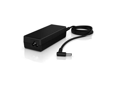 Ein schwarzer rechteckiger Netzteil-Adapter mit einem Kabel, das in einen Winkelstecker endet, geeignet für elektronische Geräte.