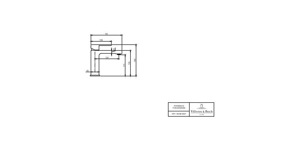 Villeroy & Boch V&B EH-WTbatt ARCHITECTURA 42x164x161mm m ZAG 1