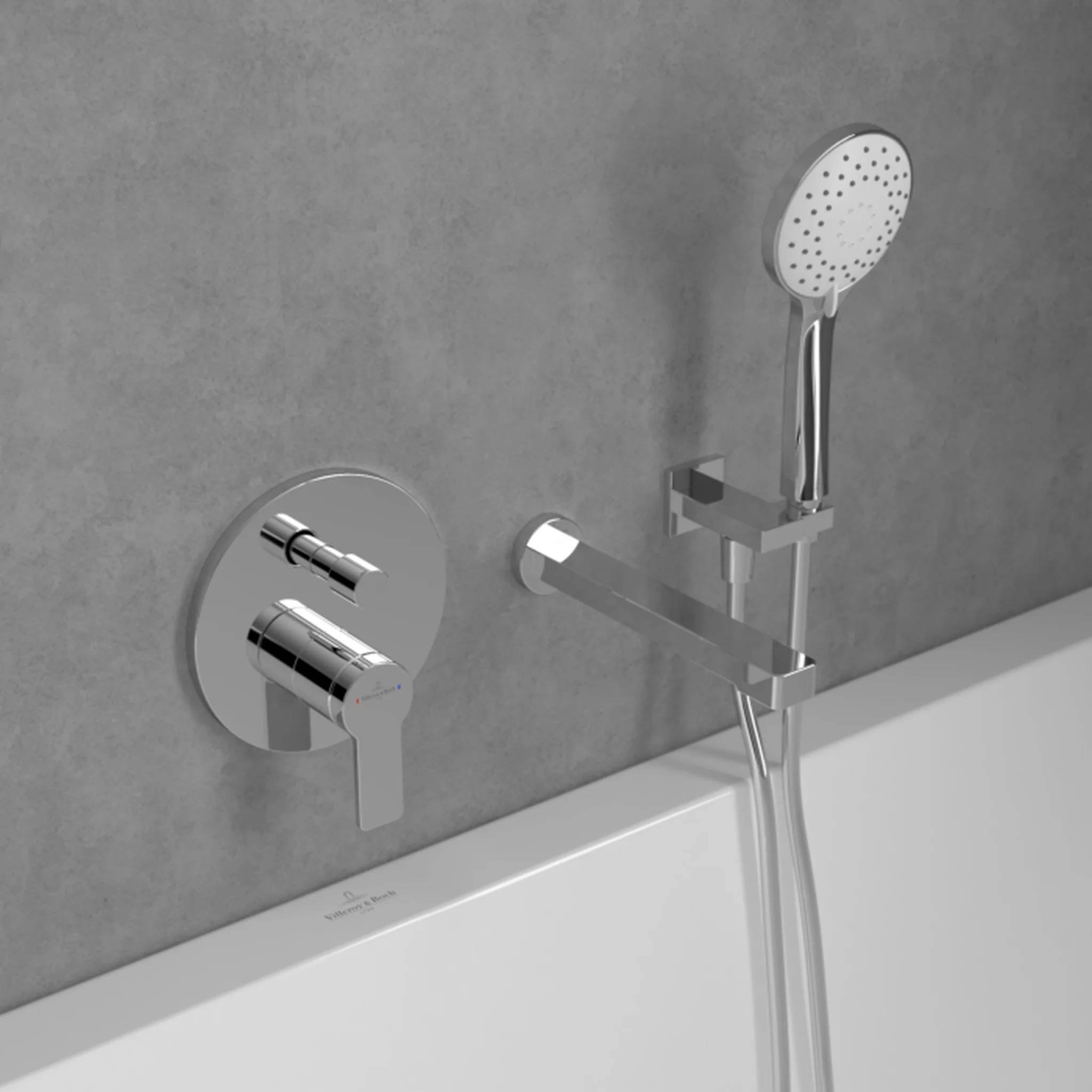 Villeroy & Boch EH-Wannenaramtur für Dusche, 170x170x42mm, Chrom, 1 Stk.