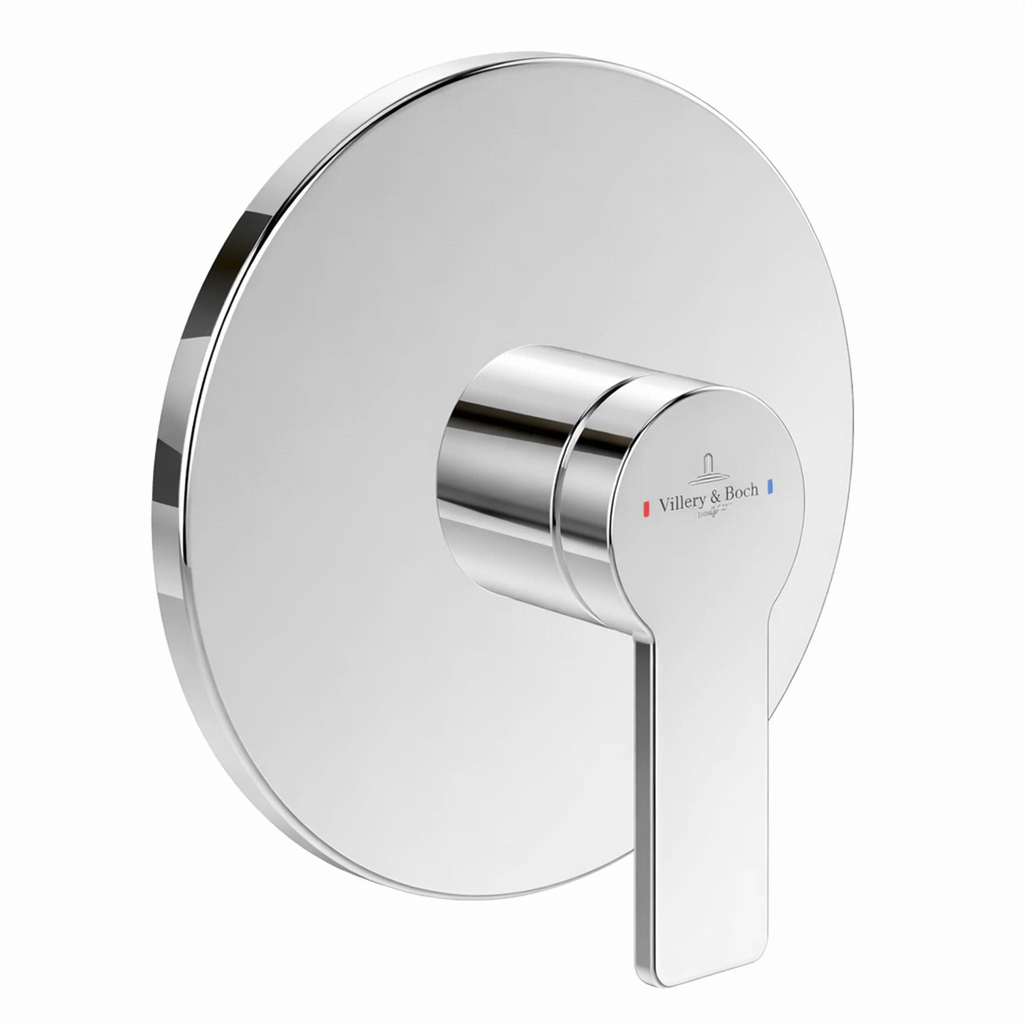 Chromer, wandmontierter Duschventilgriff mit rundem Design und 