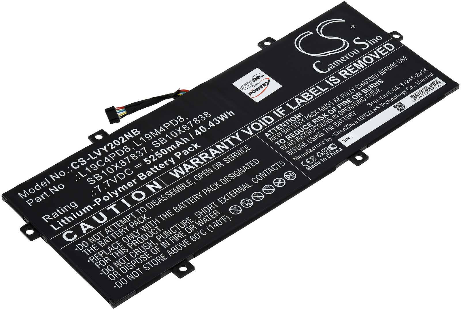 Powery Akku passend für Laptop Lenovo Yoga Duet 2020, Typ L19C4PD8, 7,7V, Li-Polymer