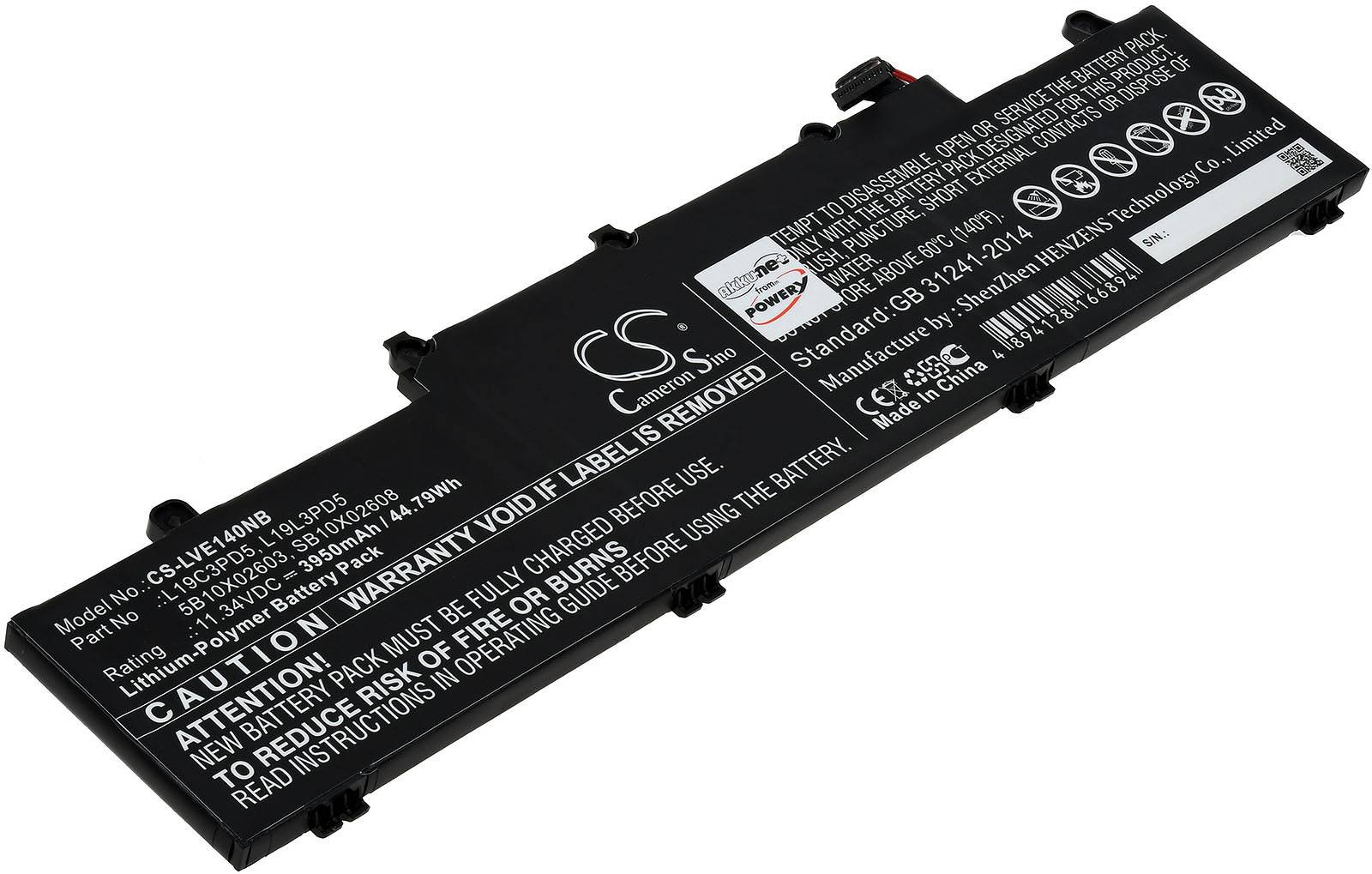 Powery Akku passend für Laptop Lenovo ThinkPad E14 Gen.2, Typ L19L3PD5, 11,1V, Li-Polymer