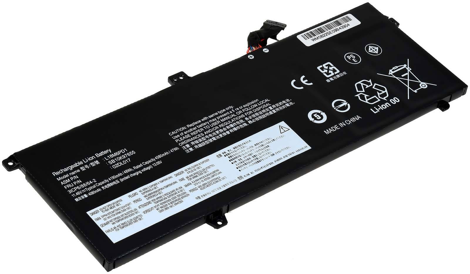 Powery Akku für Laptop Lenovo ThinkPad X390, 11,4V, Li-Polymer