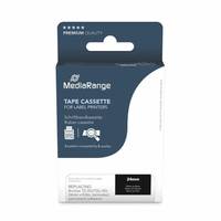 MediaRange Magnetbandkassette für Etikettendrucker in blau-weißer Einzelhandelsverpackung.