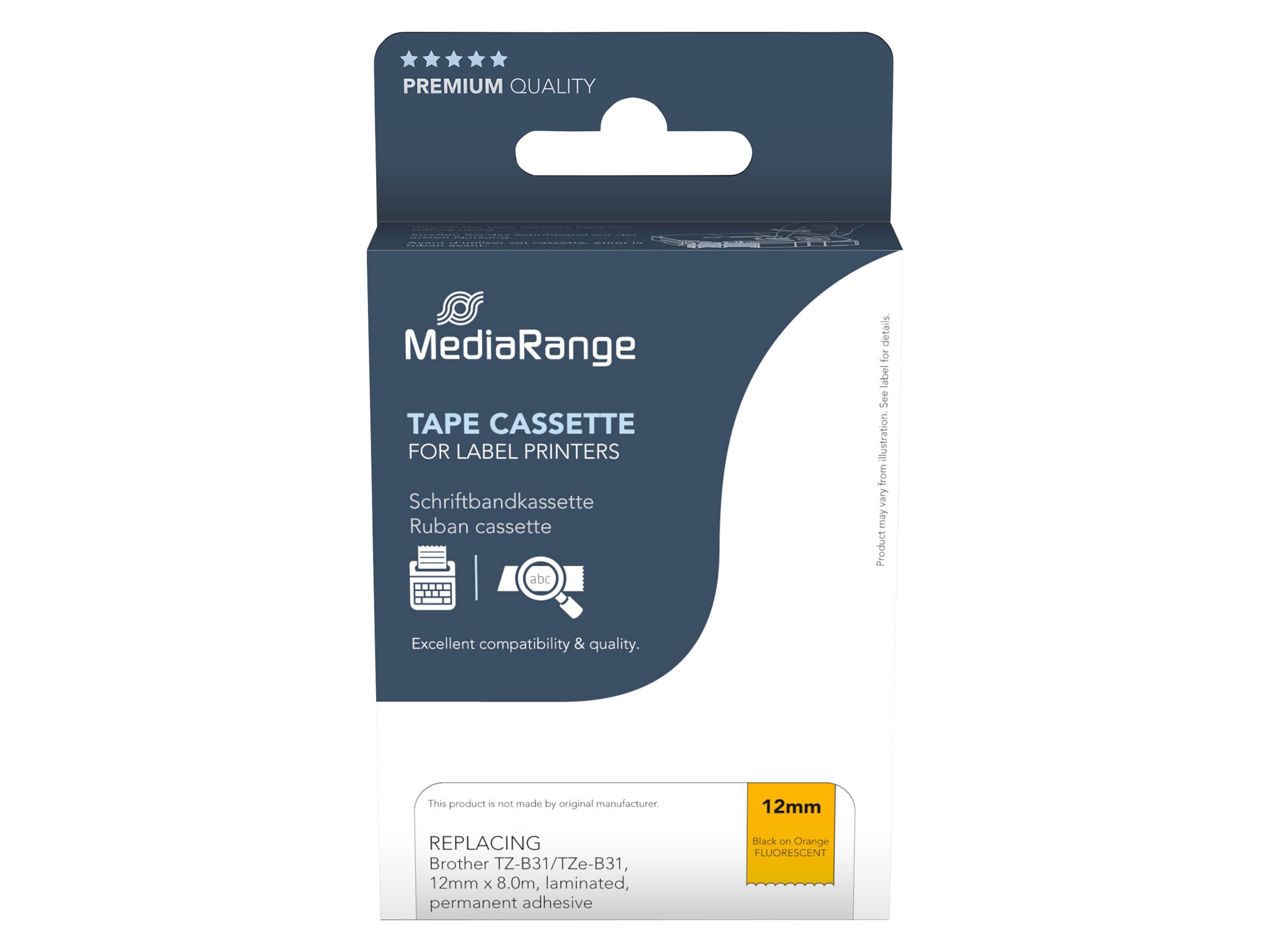 MEDIARANGE Schriftband MRBTZB31, ersetzt Brother TZ-B31/TZe-B31