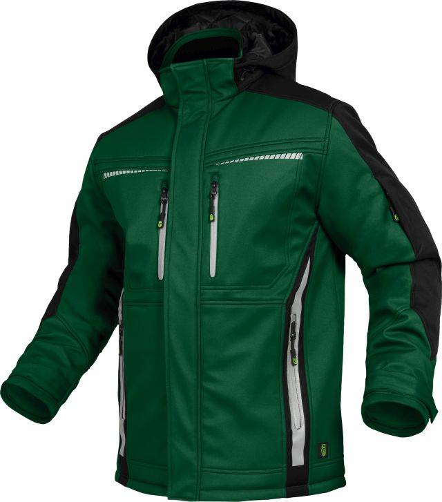 Leibwächter FLEXI Flex Line, Winter-Softshelljacke grün-schwarz, Gr. 4XL FLEXI214XL