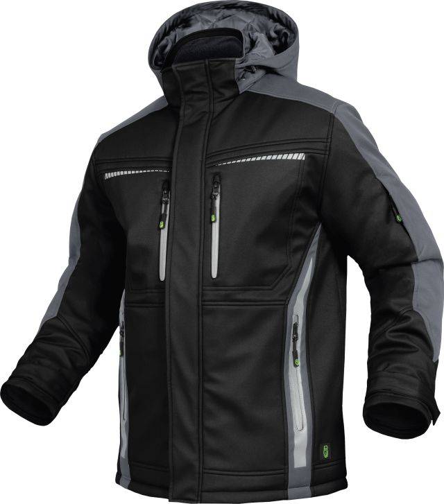 Leibwächter FLEXI Flex Line, Winter-Softshelljacke schwarz-grau, Gr. XXL FLEXI25XXL