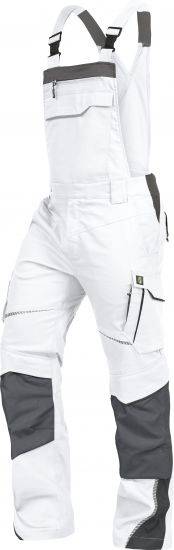 Leibwächter FLEXL Flex Line, Latzhose weiß-grau, Gr. 56 FLEXL2456